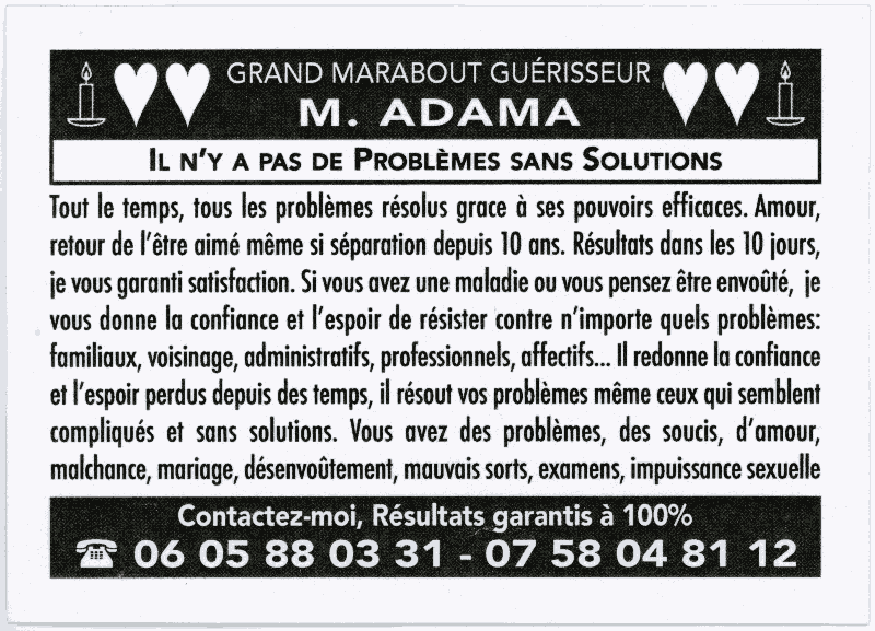 Monsieur ADAMA, (indtermin)