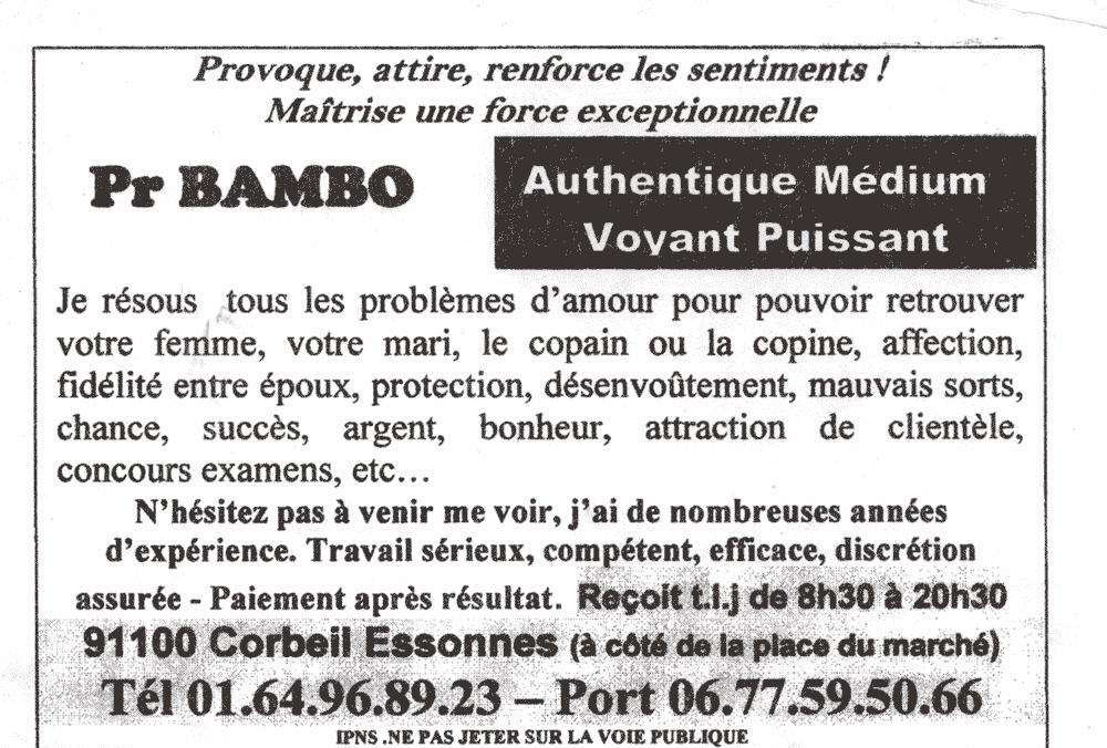 Professeur BAMBO, Essonne