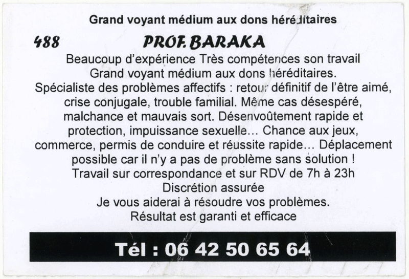 Professeur BARAKA, (indtermin)