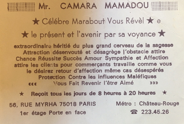 Matre CAMARA MAMADOU, Paris
