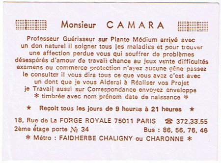 Cliquez pour voir la fiche dtaille de CAMARA