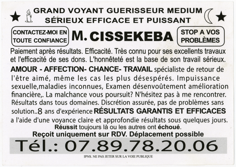 Monsieur CISSEKEBA, (indtermin)