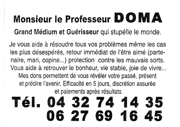 Professeur DOMA, Avignon