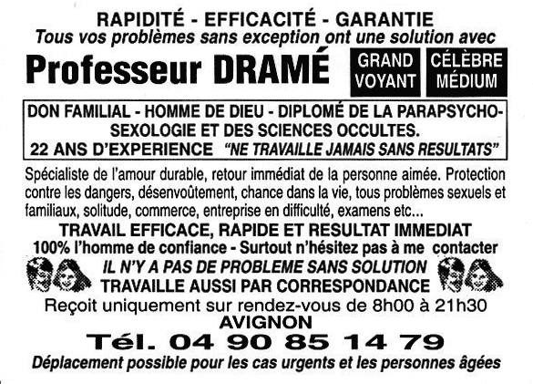 Professeur DRAM, Avignon