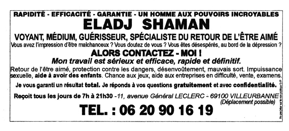  ELADJ SHAMAN, Villeurbanne