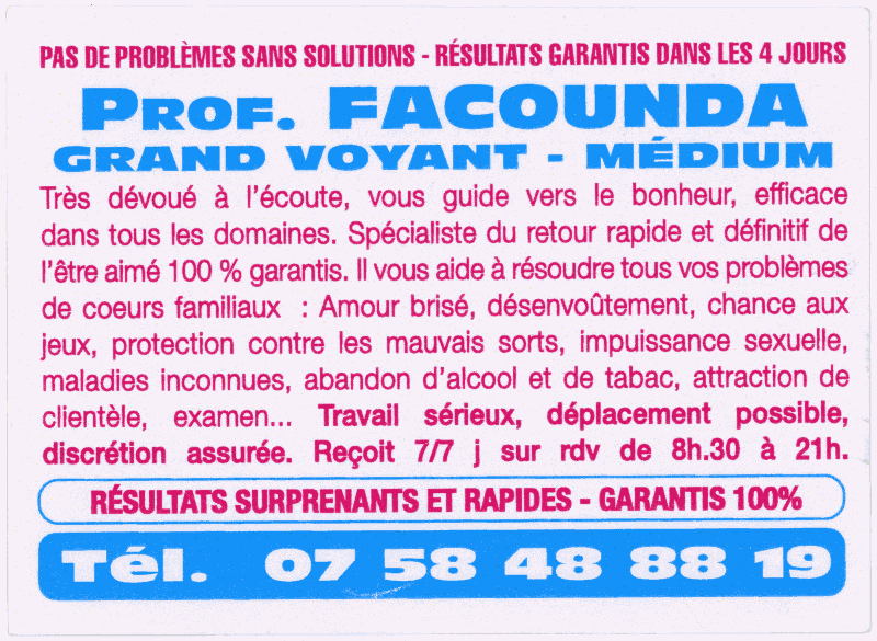 Professeur FACOUNDA, (indtermin)
