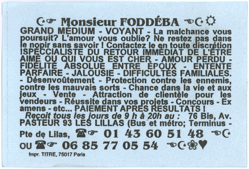 Monsieur FODDBA, Seine St Denis
