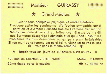 Monsieur GUIRASSY, Paris