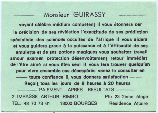 Monsieur GUIRASSY, Bourges