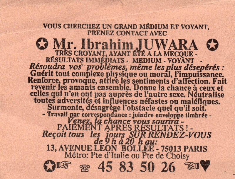 Monsieur Ibrahim JUWARA, Paris