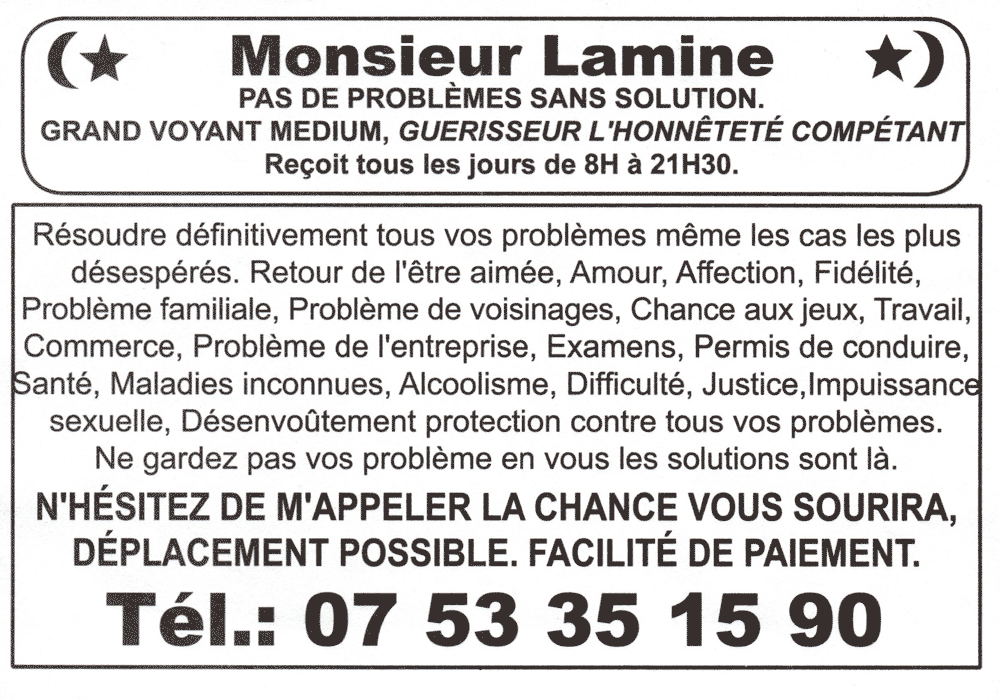 Monsieur Lamine, (indtermin)