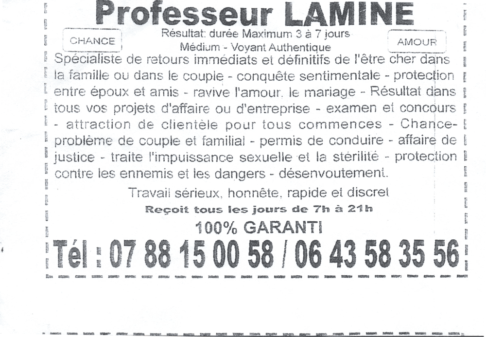 Professeur LAMINE, (indtermin)