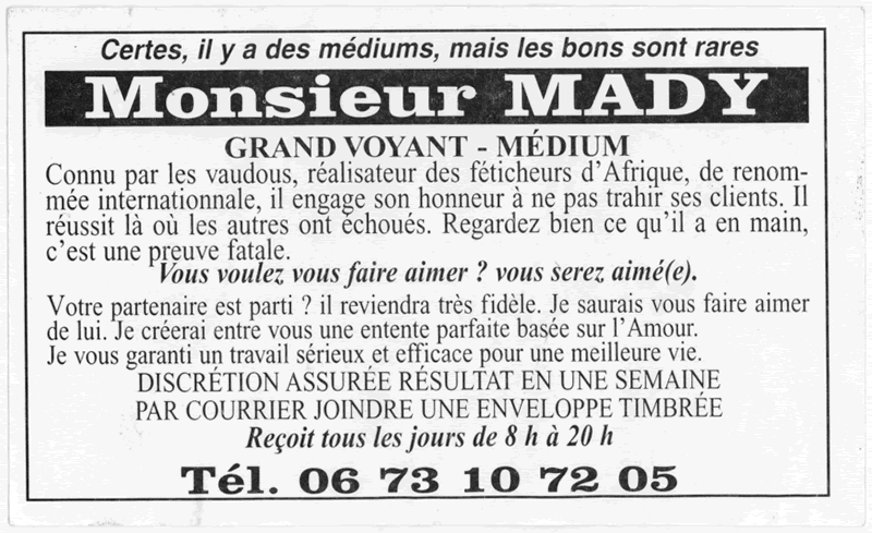 Cliquez pour voir la fiche dtaille de MADY