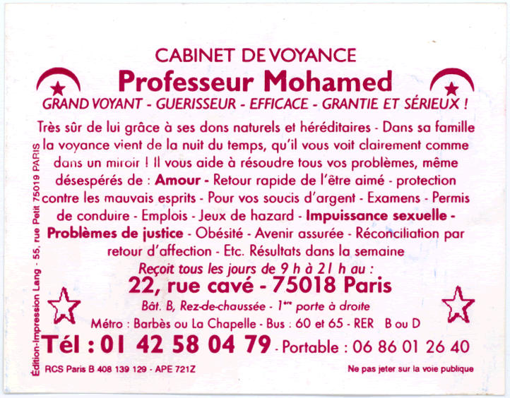 Cliquez pour voir la fiche dtaille de MOHAMED