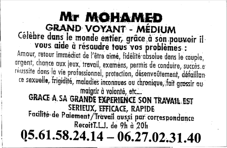 Cliquez pour voir la fiche dtaille de MOHAMED