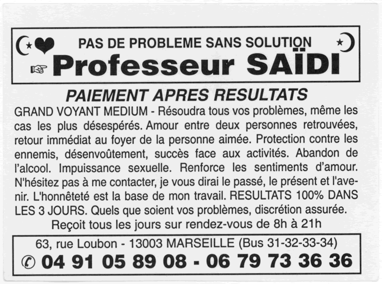 Professeur SADI, Marseille