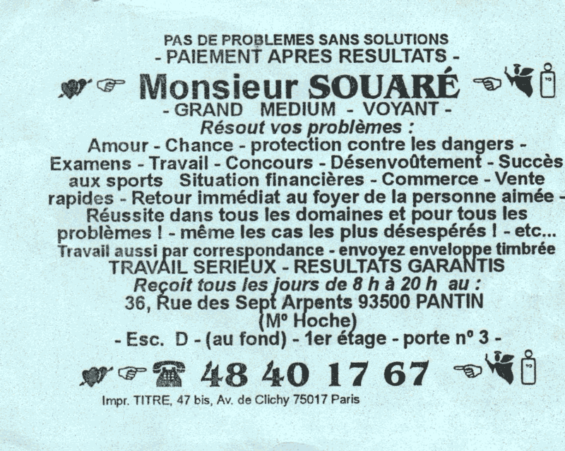 Monsieur SOUAR, Seine St Denis