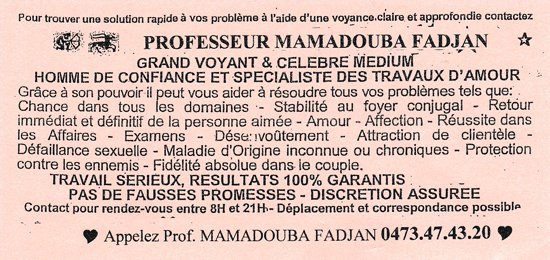 Cliquez pour voir la fiche dtaille de MAMADOUBA FADJAN