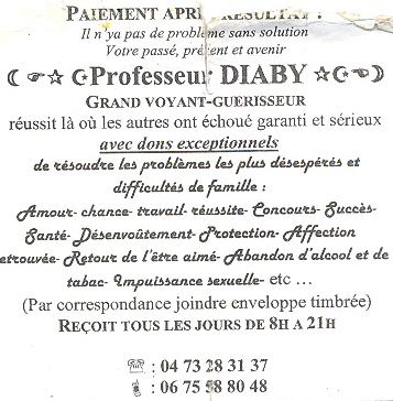 Cliquez pour voir la fiche dtaille de DIABY