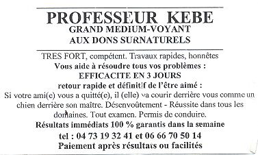 Professeur KEBE, Clermont-Ferrand