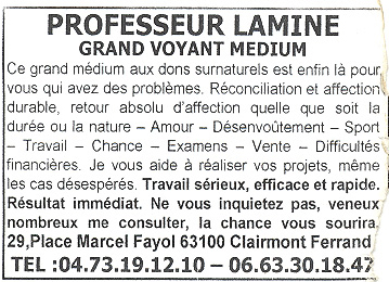 Professeur LAMINE, Clermont-Ferrand