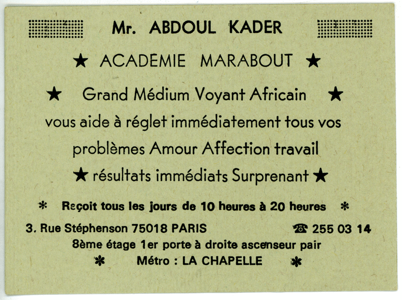 Cliquez pour voir la fiche détaillée de ABDOUL KADER