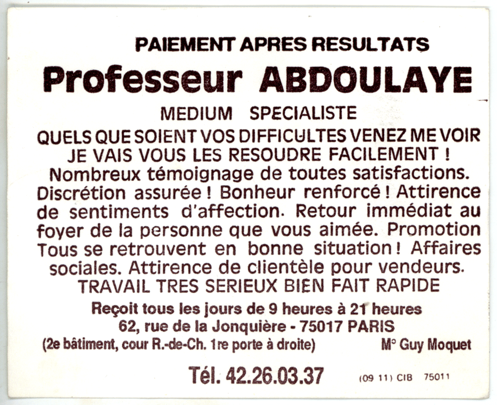 Professeur ABDOULAYE, Paris