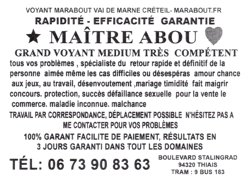 Maître ABOU, Val de Marne