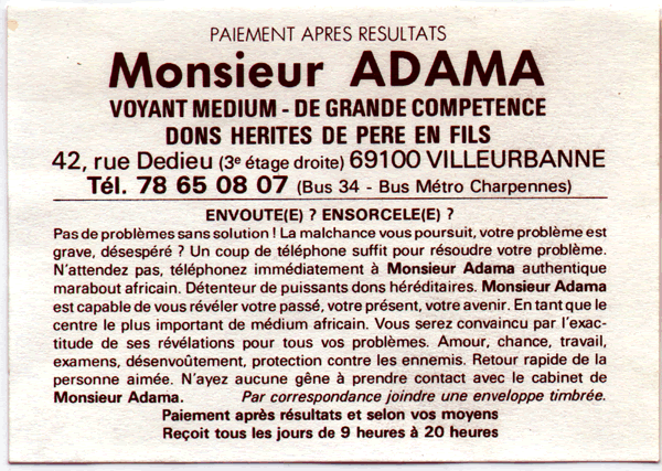 Monsieur ADAMA, Lyon