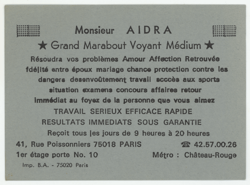 Monsieur AIDRA, Paris