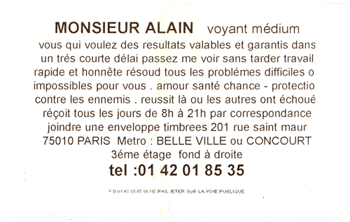 Monsieur ALAIN, Paris