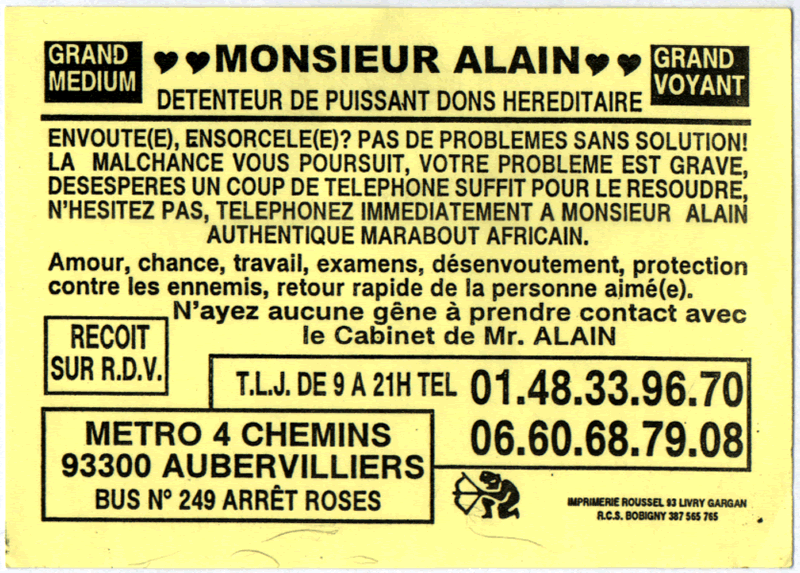 Monsieur ALAIN, Seine St Denis