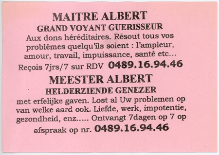 Maître ALBERT, Belgique