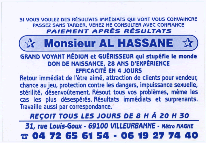 Monsieur AL HASSANE, Villeurbanne