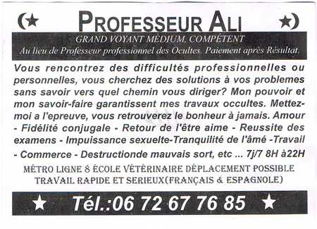 Professeur ALI, (indtermin)