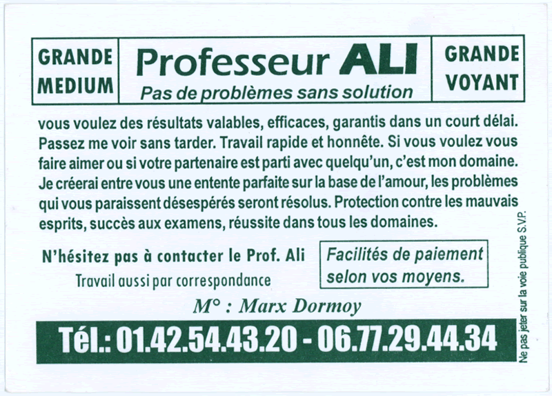 Professeur ALI, Lyon