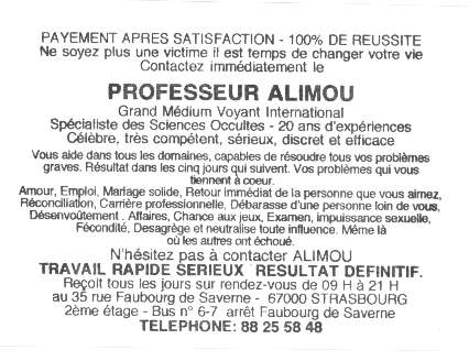 Cliquez pour voir la fiche dtaille de ALIMOU