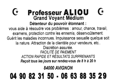 Professeur ALIOU, Avignon