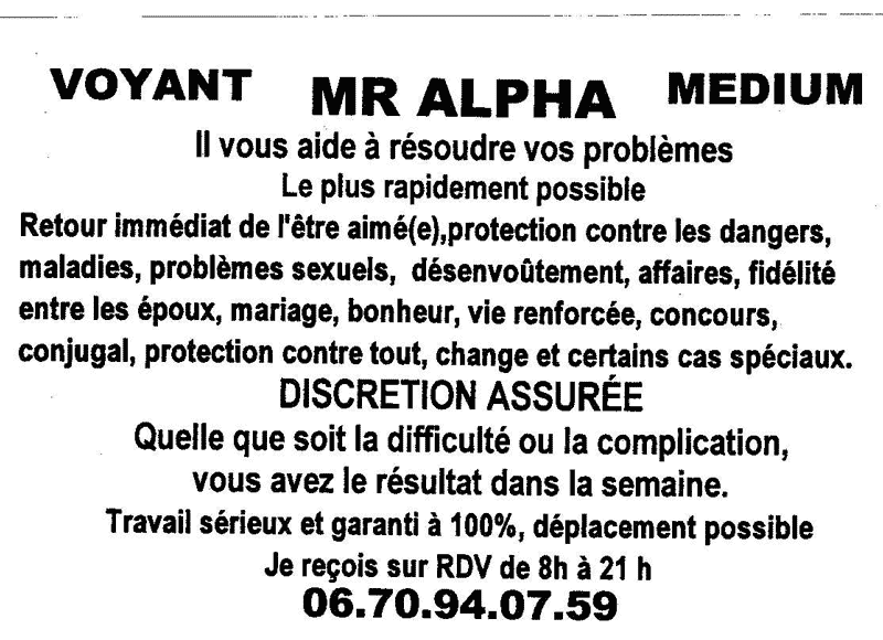 Monsieur ALPHA, (indéterminé)