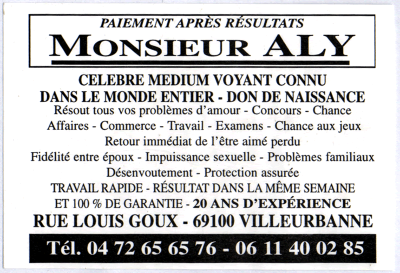 Monsieur ALY, Villeurbanne