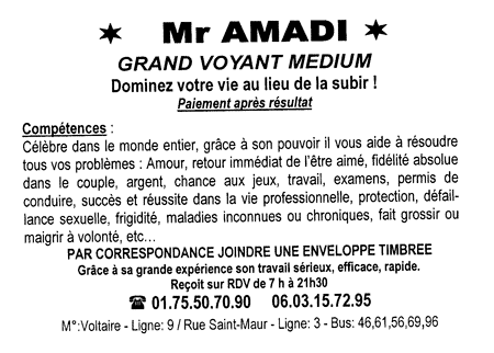 Monsieur AMADI, Paris