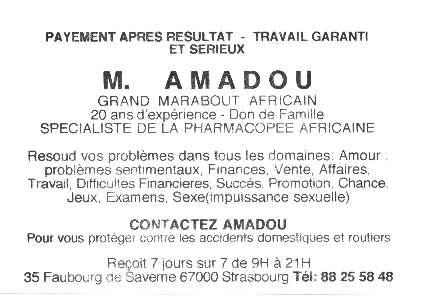 Cliquez pour voir la fiche dtaille de AMADOU