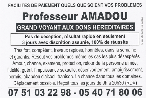 Professeur AMADOU, (indtermin)