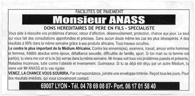 Cliquez pour voir la fiche dtaille de ANASS