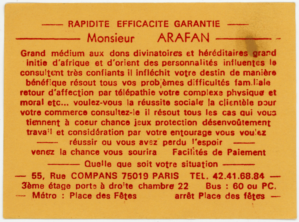 Monsieur ARAFAN, Paris