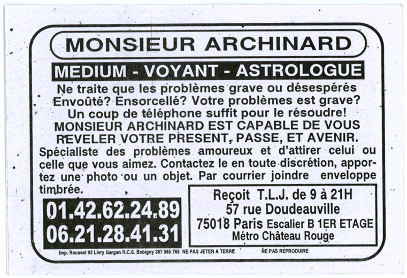 Monsieur ARCHINARD, Paris