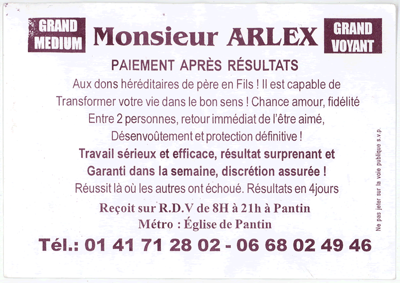Monsieur ARLEX, Seine St Denis
