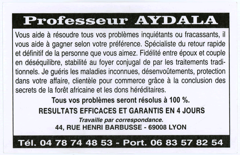 Cliquez pour voir la fiche dtaille de AYDALA