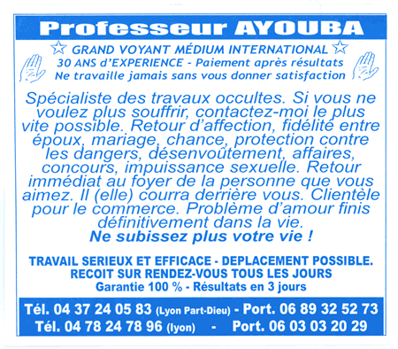 Cliquez pour voir la fiche dtaille de AYOUBA