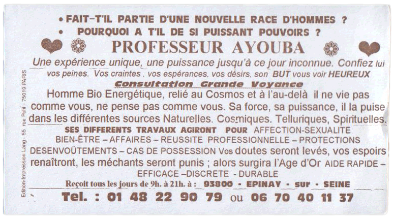 Professeur AYOUBA, Seine St Denis